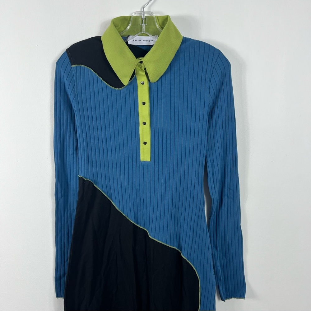 Marina Moscone Collared Maxi Patchwork Polo Dress… - image 3